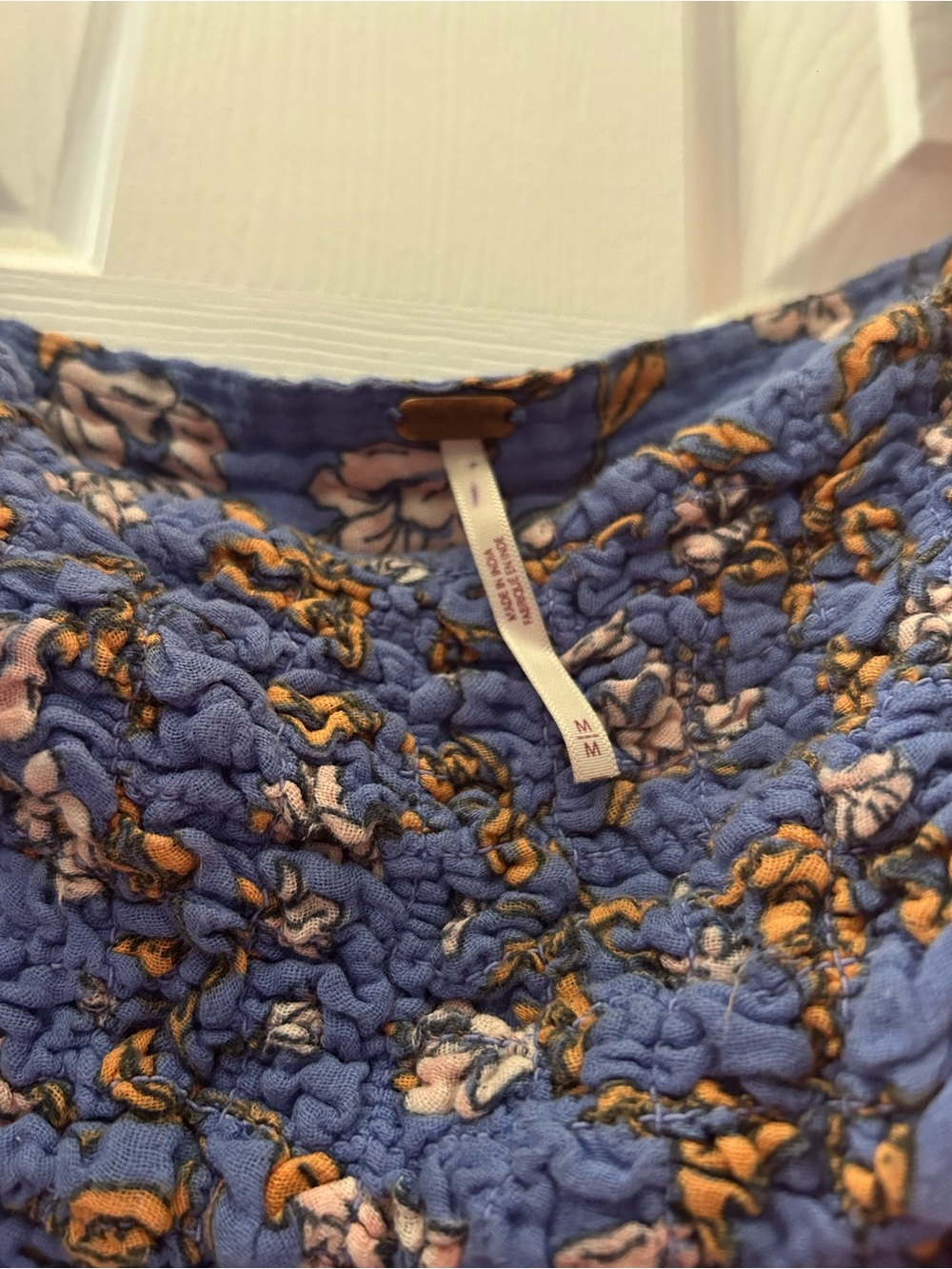 Free People Lavender Blue Floral Smocked Tank - Picture 2 of 2
